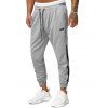 Pantalon Décontracté à Rayure Latérale à Pieds Etroits - Gris L