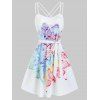 Robe à Bretelle Ceinturée à Imprimé Attrape-Rêve Style Bohémien - multicolor A XL