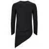 Plain Asymmetrical Slit Gothic T Shirt - BLACK XL