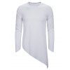 T-shirt Gothique Asymétrique Simple Fendu - Blanc S