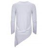 T-shirt Gothique Asymétrique Simple Fendu - Blanc 2XL