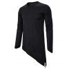 Plain Asymmetrical Slit Gothic T Shirt - BLACK XL