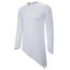 T-shirt Gothique Asymétrique Simple Fendu - Blanc M