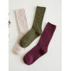 Ensemble de Chaussettes Mi-Mollet en Couleur Unie 3 Paires - multicolor 