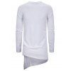 T-shirt Gothique Asymétrique Long en Couleur Unie - Blanc 2XL