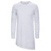 T-shirt Gothique Asymétrique Long en Couleur Unie - Blanc XL