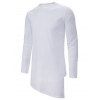 Pure Color Asymmetrical Longline Gothic T Shirt - WHITE 2XL