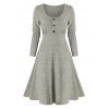 Robe Décontractée Chinée Boutonnée - Gris 2XL