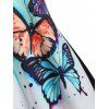 Robe Teintée à Imprimé Papillon sans Manches - multicolor S
