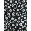 Floral Print Mini Surplice Dress - BLACK 3XL