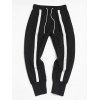 Pantalon Rayé Contrasté Zippé avec Poche à Pieds Etroits - Noir M