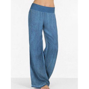 

High Waisted Wide Leg Casual Pants, Light blue