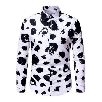 

Long Sleeve Print Allover Casual Shirt, White