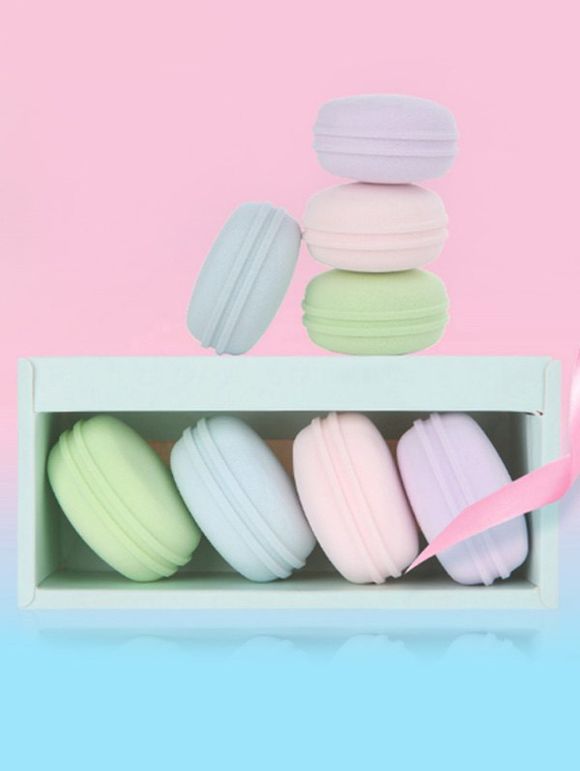 Éponge de Maquillage Macaron Sèche et Humide 4 Pièces - multicolor A 