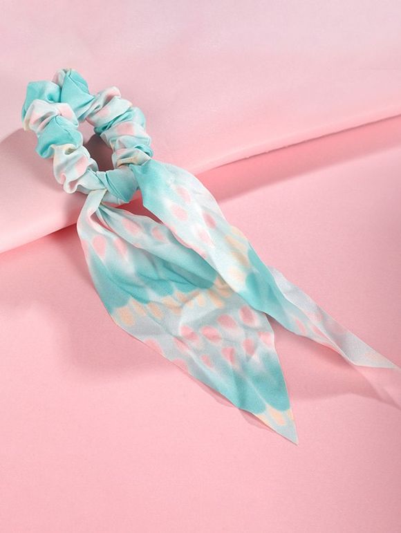 Chouchou Extensible en Couleur Dégradée avec Ruban - Vert 
