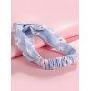 Bandeau Large Élastique Fleur Imprimée - Bleu 