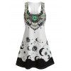 Mini Robe à Imprimé Lune Etoile et Soleil - multicolor A XL