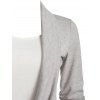 Heathered Draped Ruched 2 In 1 Long Sleeve Casual T-shirt - GRAY GOOSE XL