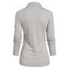 Heathered Draped Ruched 2 In 1 Long Sleeve Casual T-shirt - GRAY GOOSE XL