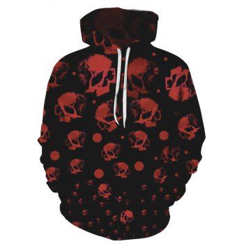 

Halloween Skull Print Drawstring Pouch Pocket Hoodie, Multicolor
