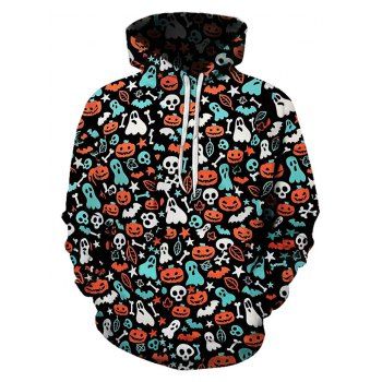 

Halloween Ditsy Pattern Front Pocket Drawstring Hoodie, Multicolor