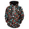 Halloween Ditsy Pattern Front Pocket Drawstring Hoodie - multicolor S