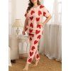 Pyjamas Imprimé Coeur Grande Taille - Rose clair 3XL