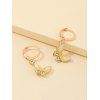 Boucles d'Oreilles au Crochet Papillon avec Strass - Jaune 