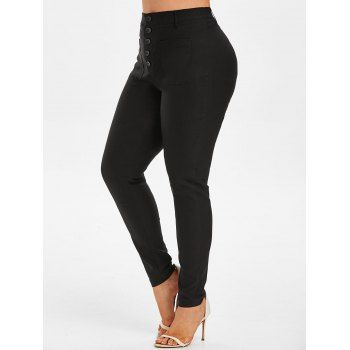 Image of Button Fly Front Pocket Plus Size Pants