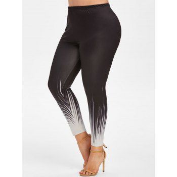 

Plus Size Contrast High Rise Leggings, Black