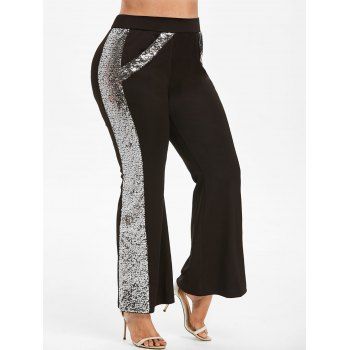 

Plus Size Sparkle Sequin Bootcut Pants, Black