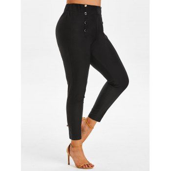 

High Waisted Skinny Plus Size Sailor Pants, Black