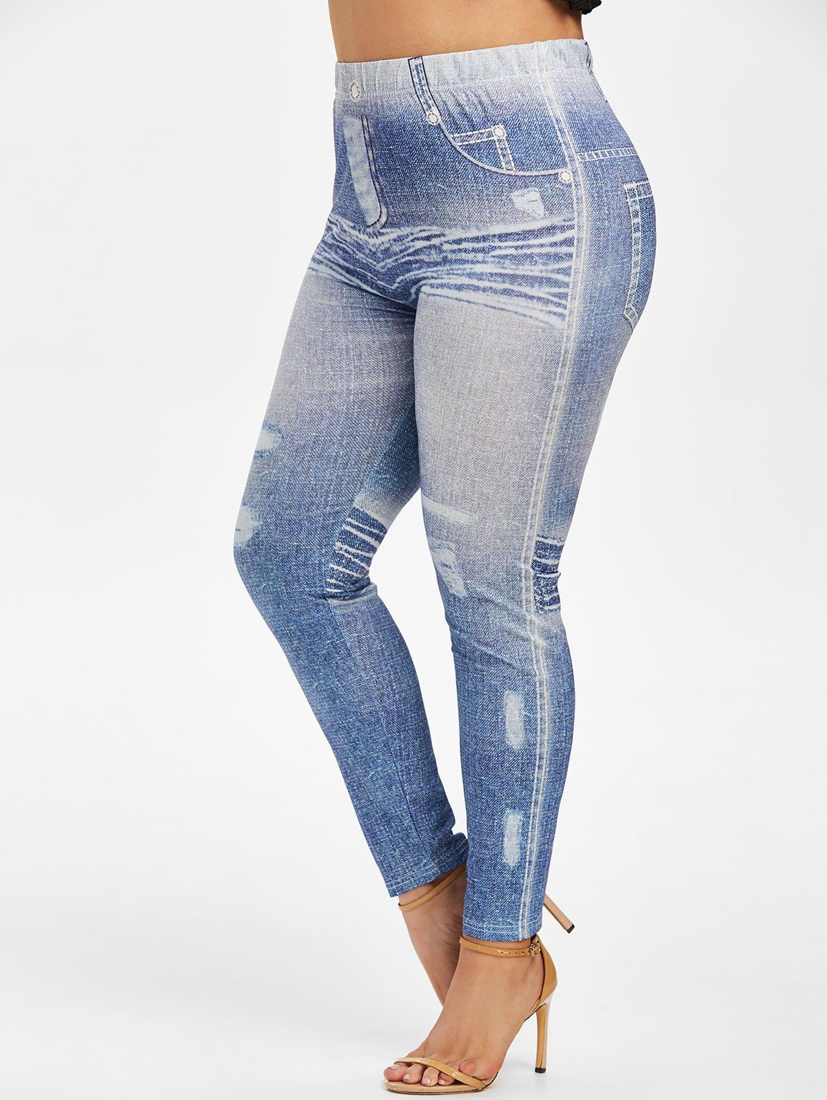 Creamy Soft USA Flag Denim Jeans Extra Plus Size Leggings - 3X-5X - USA  Fashion™