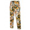 Pantalon Décontracté Imprimé Floral à Cordon - Jaune M