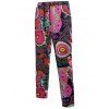 Pantalon Décontracté à Imprimé Fleur à Cordon Style Bohémien - Rose L