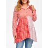 Chemise Rayée Découpée de Grande Taille - Rose clair 2X