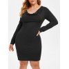 Robe Ajustée de Grande Taille à Col Bénitier - Noir 3X