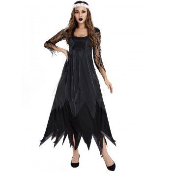 

Gothic Halloween Zombie Bride Costume, Black