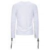 Sweat-shirt Simple Manches Zippées à Col Rond - Blanc L