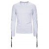 Sweat-shirt Simple Manches Zippées à Col Rond - Blanc XL