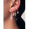 Ensemble de Boucles d'Oreilles Clous Motif Croix Etoile Lune avec Strass - d'or 