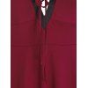 Robe Chemise Mouchoir de Grande Taille à Manches Longues à Lacets - Rouge Vineux L