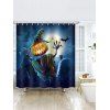 Rideau de Douche d'Halloween Imperméable Motif de Citrouille Démoniaque pour Salle de Bain - multicolor W71 X L71 INCH