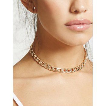 

Chain Choker Necklace, Golden