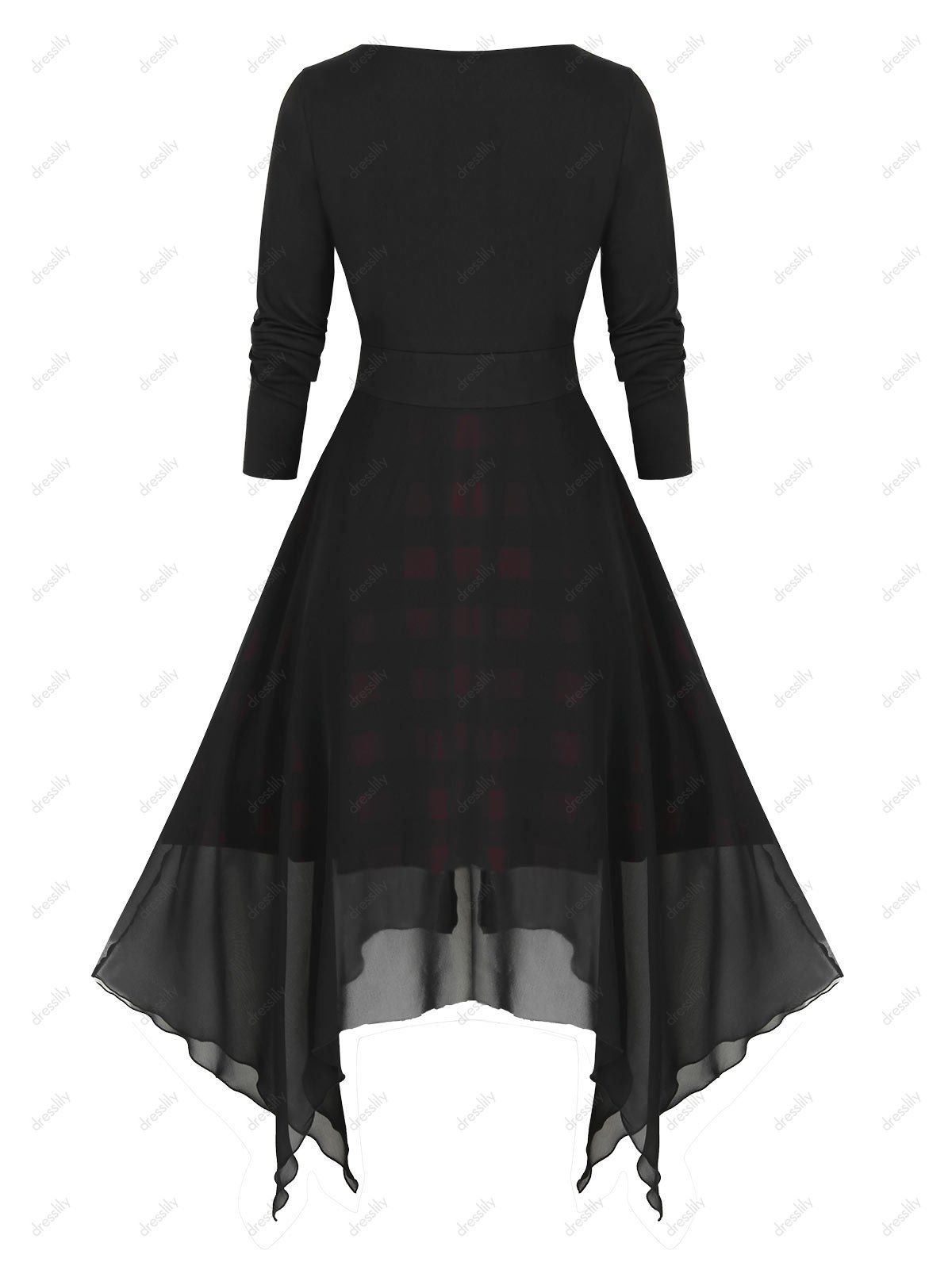 25% OFF 2020 Robe Mouchoir Ceinturée à Carreaux En ...