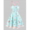 Robe Patineuse sans Manches en Maille Papillon Brodé - Bleu Oeuf de Robin 3XL