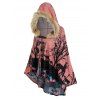 Cape à Capuche Haute Basse à Imprimé Chat Forêt - Rose clair L