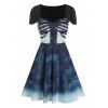 Mini Robe Ligne A Imprimée à Mancherons - multicolor A M