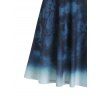 Printed Cap Sleeve Mini A Line Dress - multicolor A 3XL