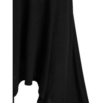 Lace Panel High Waist Asymmetrical Long Cami Dress